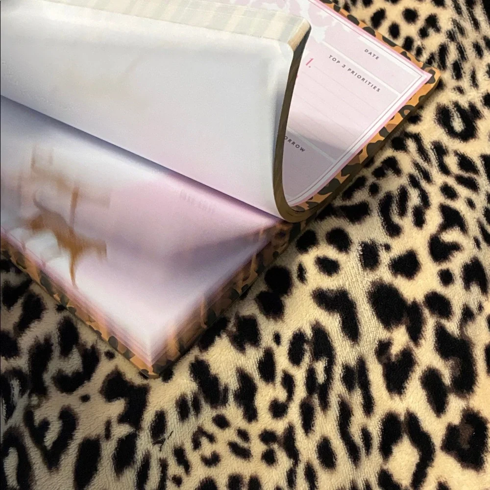 🐆 Leopard Print Home Office Planner Set - Weekly & Daily Notepads and Notebook 🐆